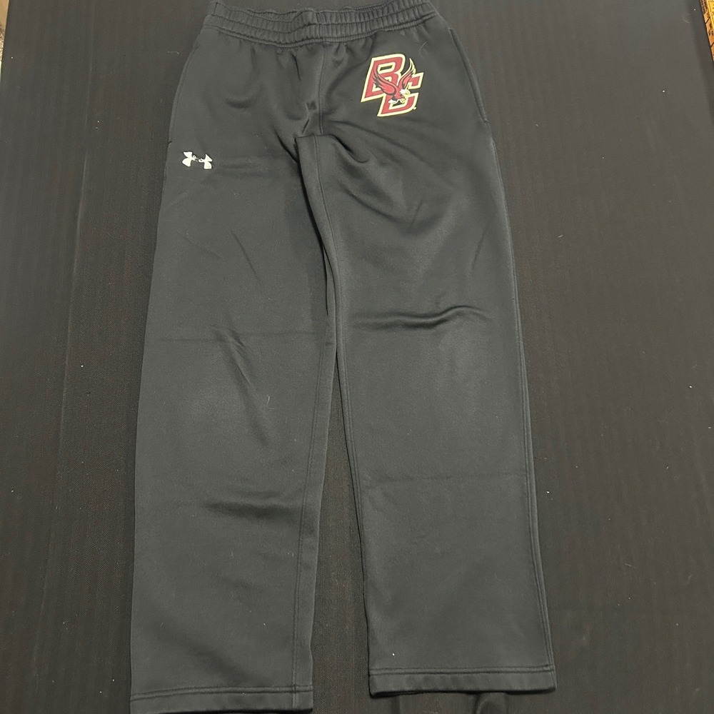 Under Armour Boston College Eagles Black Fleece Sweatpants Mens Small Loose Fit